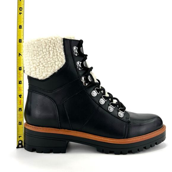 Marc Fisher Isabel Women Lug Sole Bootie Size 9.5M Black Leather Ankle Boot New - Picture 8 of 16